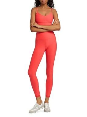 Beyond Yoga Spacedye Allure Lace-Trim High-Waisted Leggings Red Ash Heather L